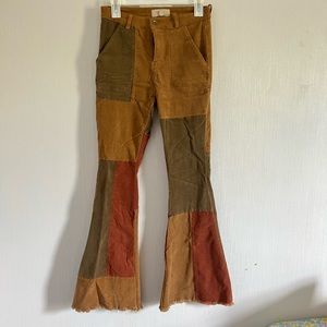 pattern corduroy flare pant